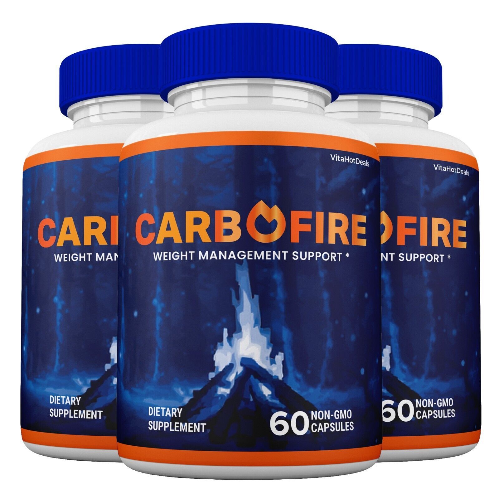 3 Pack Carbofire Capsules Maximum Strength Formula Carbo Fire Pills Supplement