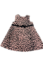 Old Navy Pink Black Leopard Print Velvety Dress Size12-18 Months - £7.56 GBP