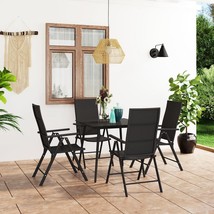  Dining Set Black PE rattan, aluminum, glass, steel 5 Piece - $459.49