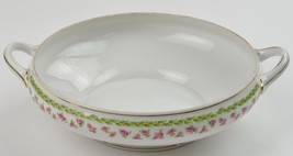 Nippon China Hand Painted Pink Rose Pattern Round Vegetable Bowl No Lid Vintage - £22.74 GBP