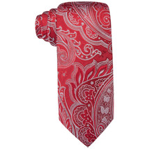 COUNTESS MARA Red Silver Holiday Paisley Silk Woven Classic Tie - £15.62 GBP