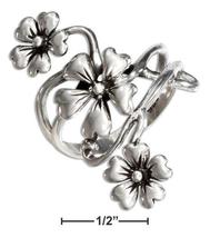 Sterling Silver Triple Flower Ring - £57.53 GBP+