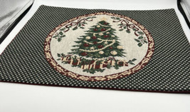 Placemats Runner Centerpiece 100% Cotton Red Backing Christmas Tree Holly - £8.27 GBP