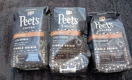 3 Peet&#39;s Coffee, Dark Roast Ground Coffee Colombia 10.5 Ounces  (SEE PIC... - £14.74 GBP