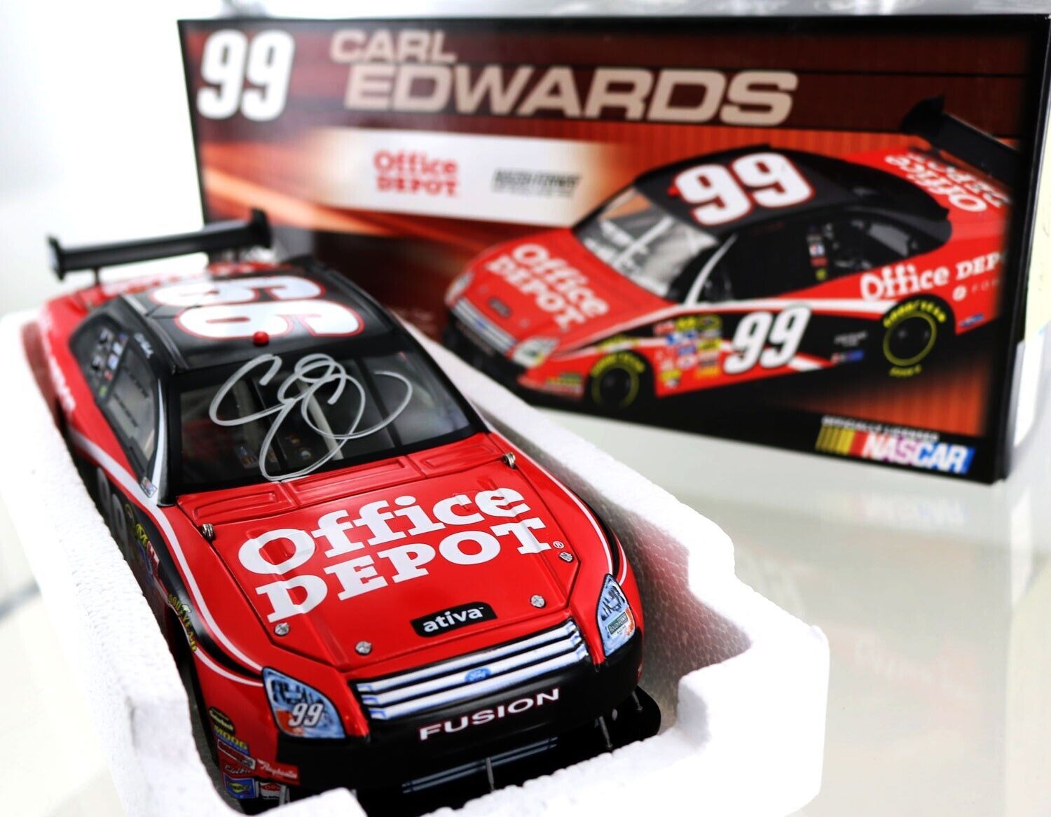 Carl Edwards #99 Office Depot 2008 Ford Fusion COT 1-24th scale diecast. Signed - £126.43 GBP