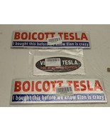 Lot of 4 Anti-Elon Tesla Sticker Decal Vintage Tesla Owner Pre-Doge Anti... - $19.40