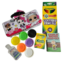 Activity  Kit LOL Storage Box Colored Pencils Band-aids Hand Sanitizer P... - $12.85