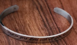 Inspirational Stainless-Steel Bracelet ~ Trust in your Lord ... ~ Proverbs 3:5-6 - £21.05 GBP