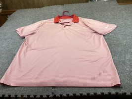 Nike Golf Men&#39;s Shirt Dri Fit Red Standard Fit Short Sleeve Size XL Polo  - £10.11 GBP