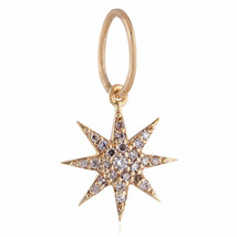 0.16Ct rond CZ Starburst Pendentif 14k Or Jaune Plaqué Chaîne Libre Argent 925 - £93.82 GBP