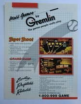 Gremlin Skeet Shoot Grand Slam Arcade FLYER 1978 Original Retro Wall Game Art - £27.88 GBP