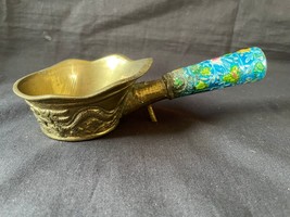 Rare Old Chinese Bronze Dynasty Palace Handle Dragon irons Flatiron Sadiron - $129.00