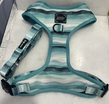Sassy Woof Blue White Striped 2pc Set Dog Harness Leash Size L Large - $41.58