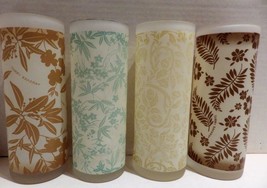 (4) Frosted Tommy Bahama Glasses Coolers Tom Collins Tropical Leaf Signed - £18.03 GBP