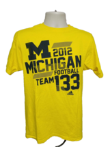 Adidas 2012 University of Michigan Football Team 133 Adult Medium Yellow TShirt - £11.73 GBP
