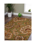 Glitzy Rugs 9 x 12 ft. Hand Tufted Wool Floral Rectangle Area Rug Green - $729.60 CAD