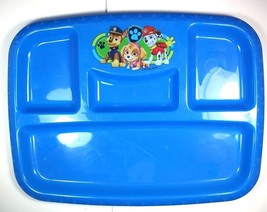 Paw Patrol blue plastic 4 part divided plate Chase Marshall Skye NEW - $4.50
