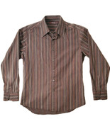 Red Level Nine Button Shirt Men L Large Long Sleeve Striped Cotton Blend... - $8.64