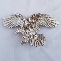 Belt Buckle American Bald Eagle Silhouette Silver Color Western Style - £13.77 GBP