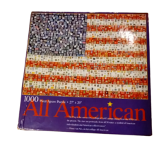Ceaco All American Flag 1000 Piece Jigsaw Puzzle (Postage Stamps) Complete - £9.59 GBP