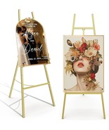 Gold Easel Stand for Sign Heavy Duty Metal Display Easel with Adjustable... - $104.64 CAD