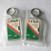 Vintage FUJI brand VHS HQ 120 shape keychain rings advertising promotion... - €18,48 EUR