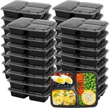 3 Compartment Meal Prep Container Reusable Plastic Food Storage Tray X 20 - £26.71 GBP