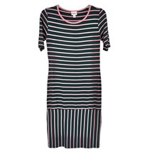 LuLaRoe Retired Julia Dress S Gray and Pink Striped SS Form Fitting NWT - £14.80 GBP
