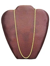 3.5mm Wide Italian Rope Chain Necklace 14k Gold 20&quot; Long 10.7 Grams - £839.16 GBP