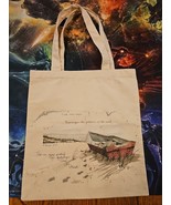 D. Morgan Art Canvas Tote Bag 1990 Vintage Beach Ocean Waves Boat - $29.65