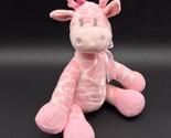First &amp; Main Plush Giraffe Infant Toy Jingle Pink Waffle Weave Sensory T... - $9.99