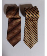 Neckties CARLOS DEVENEZIA 100% Silk (2) Designer Gold Black Micro Geomet... - $272.80 MXN