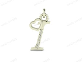 I Alphabet Diamond Stone 925 Sterling Silver Handmade Modern Pendant Jew... - $35.00