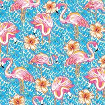 NWT IBKUL PENNY TURQUOISE FLAMINGO Long Sleeve Mock Golf Shirt XS S M L & XL image 2