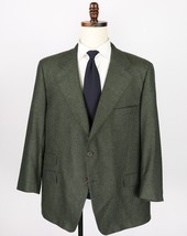 Paul Stuart 100% Cashmere Sport Coat 48S Green Blazer Canada Ticket Pocket - $130.20