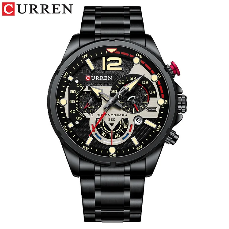 Curren 8395 Luxury Brand Sport Watches Men Wrist Luminous Chronograph St... - £29.32 GBP