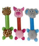 Dog Toys Silly Long Neck Plush Characters Tossers Giraffe Pig or Elephan... - $16.72+