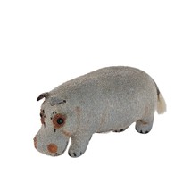 Vintage Wagner Kunstlerschutz Flocked Hippo Handmade West German Felt Fi... - $34.99