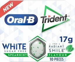 12x NEW TRIDENT ORAL B WHITE SPEARMINT SUGAR FREE GUM - FOR A RADIANT SMILE - $43.95