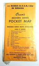 NOS Sealed 1950&#39;s Cram&#39;s Modern Series Pocket Map Russia USSR in Eurasia # 372 - £11.35 GBP