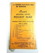 NOS Sealed 1950&#39;s Cram&#39;s Modern Series Pocket Map Russia USSR in Eurasia... - $21.56 CAD