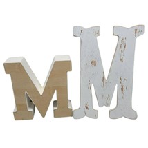 2 Wooden Monogram Alphabet Letters Letter M Crafts Rustic Wall Decor Wedding - £11.79 GBP