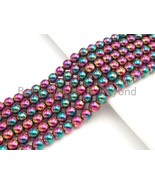 NEW Red Green Multicolor Hematite, 3/4/6/8/10mm Round Smooth Hematite Beads - $4.50+