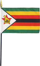 Zimbabwe - 4&quot;X6&quot; Stick Flag - $3.42