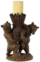 Candle Holder Candlestick Helping Bears Rustic Hand Painted OK Casting, USA Made - £466.76 GBP