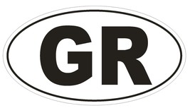 GR Greece Country Code Oval Bumper Sticker or Helmet Sticker D902 - £1.09 GBP+