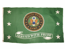 3x5 US Army Green Served With Pride Premium Flag 3'x5' Veteran House Banner 100D - £15.61 GBP