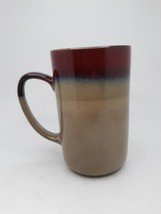 Red Ombre Coffee Mug  24 oz. Large Coffee Tea Mug Stoneware Pottery - £11.89 GBP
