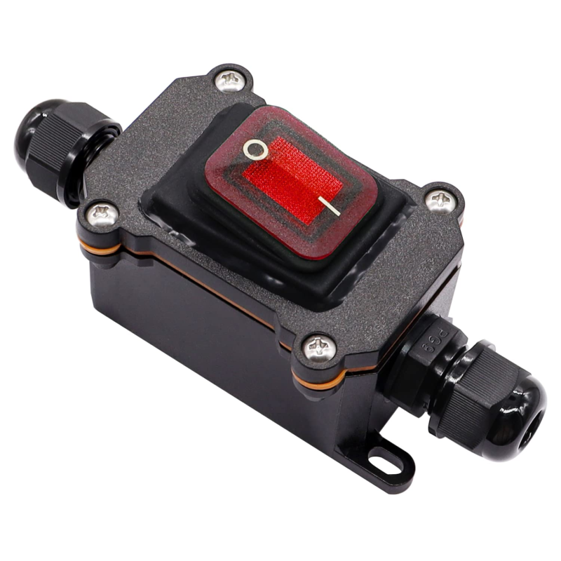 IP67 Waterproof Inline Cord Switch 12V DC 20A DPST 4Pin 2 Position on off Outdoo - £15.46 GBP