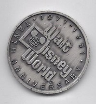 1981 Walt Disney World Commemorative Coin Rare 10th Tencennial Vintage - $80.84